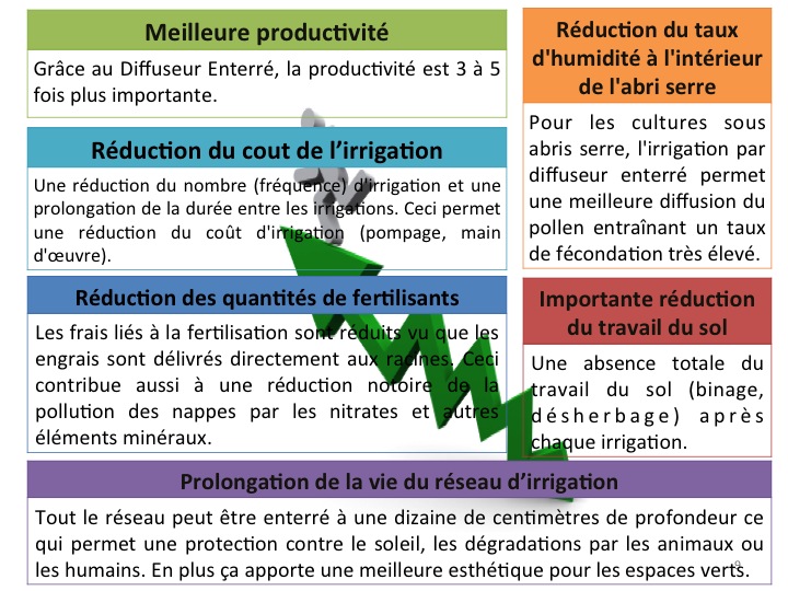 Diffuseur enterré pour cultures marachaires
